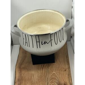 CHEFS ATELIER Light Grey 4.8 QT ENAMELED STEEL Pot “Faith in Food” Lid Cast
